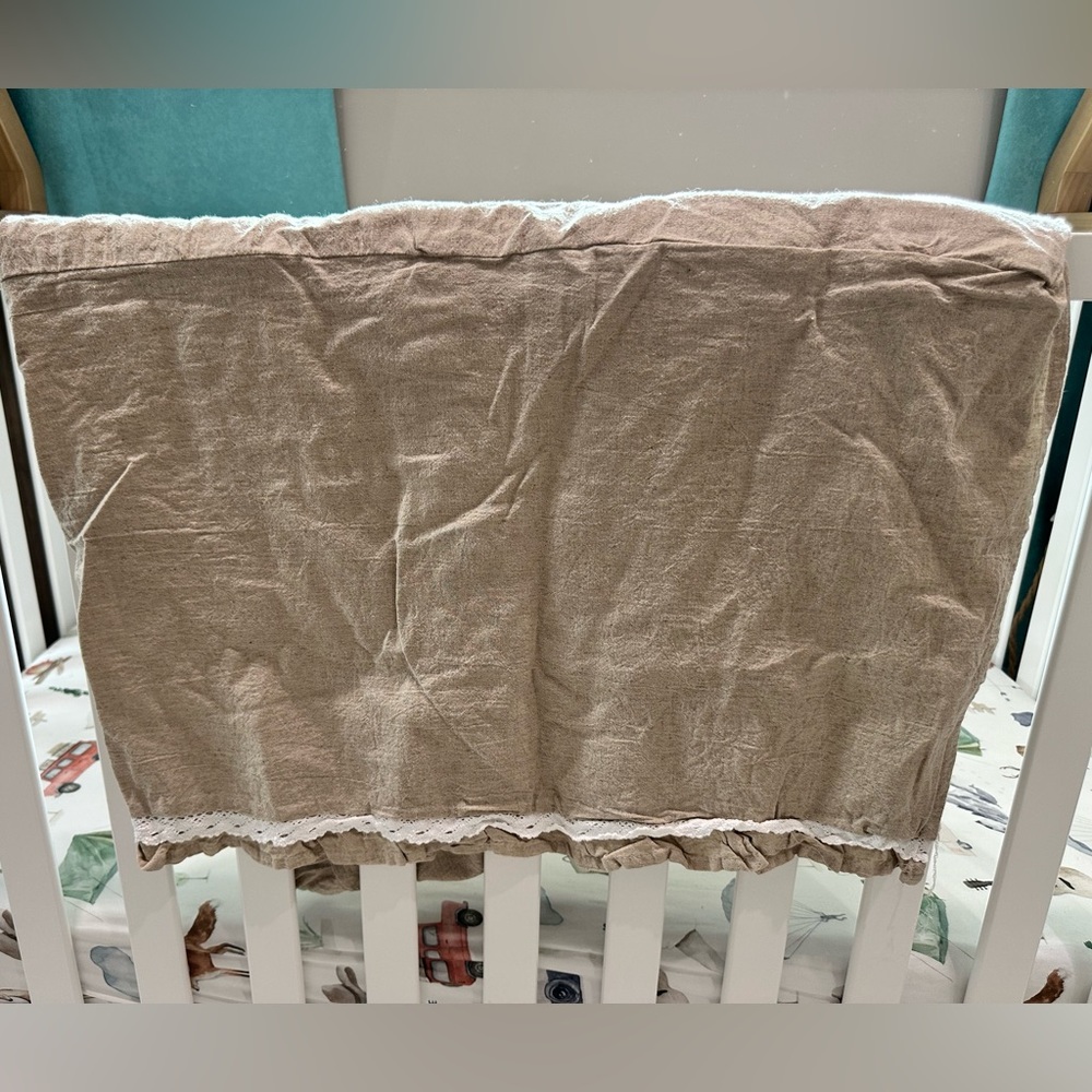 Gender Neutral Soft Brown Baby Crib Skirt by Coco Village